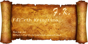 Fürth Krisztina névjegykártya